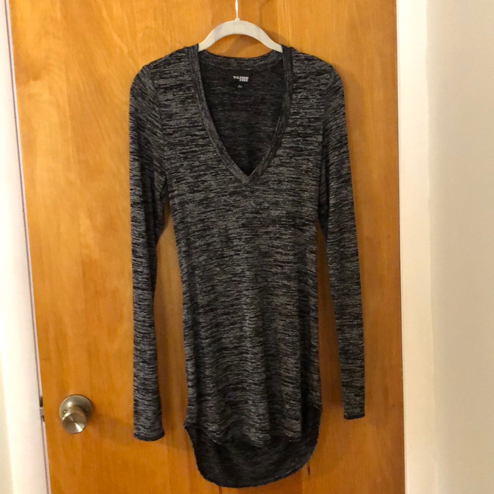 Black and gray top.